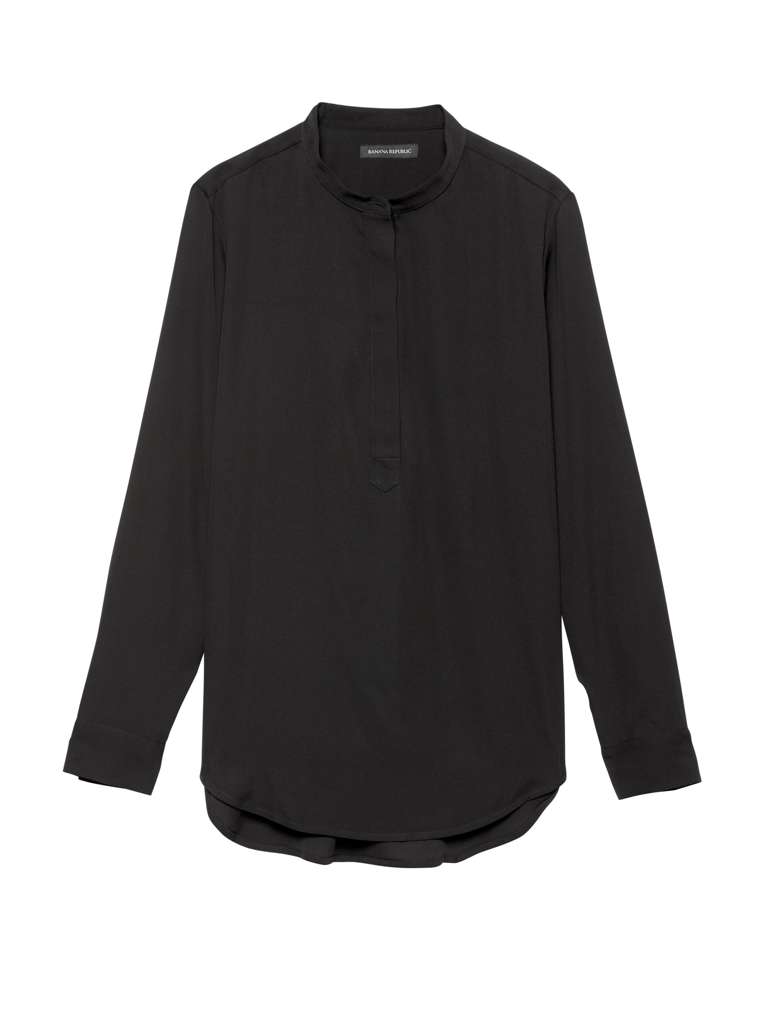 Parker Tunic-Fit Washable Stretch Silk Popover Shirt
