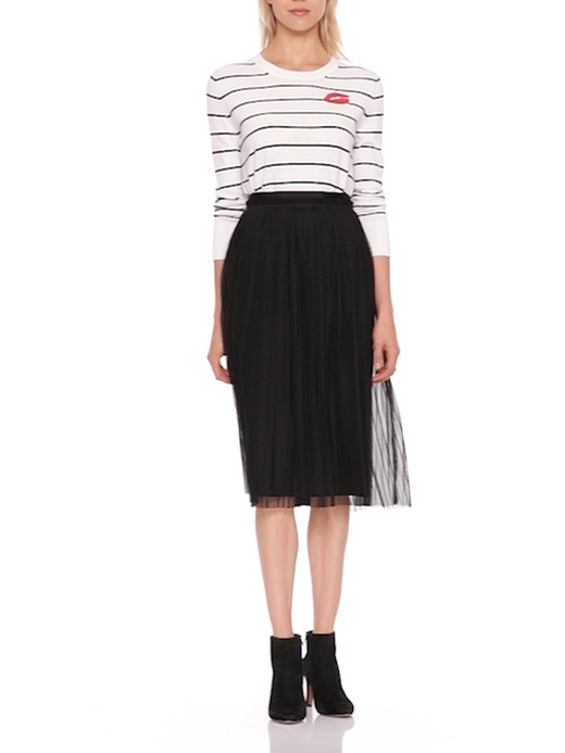 Pleated tulle midi skirt banana outlet republic