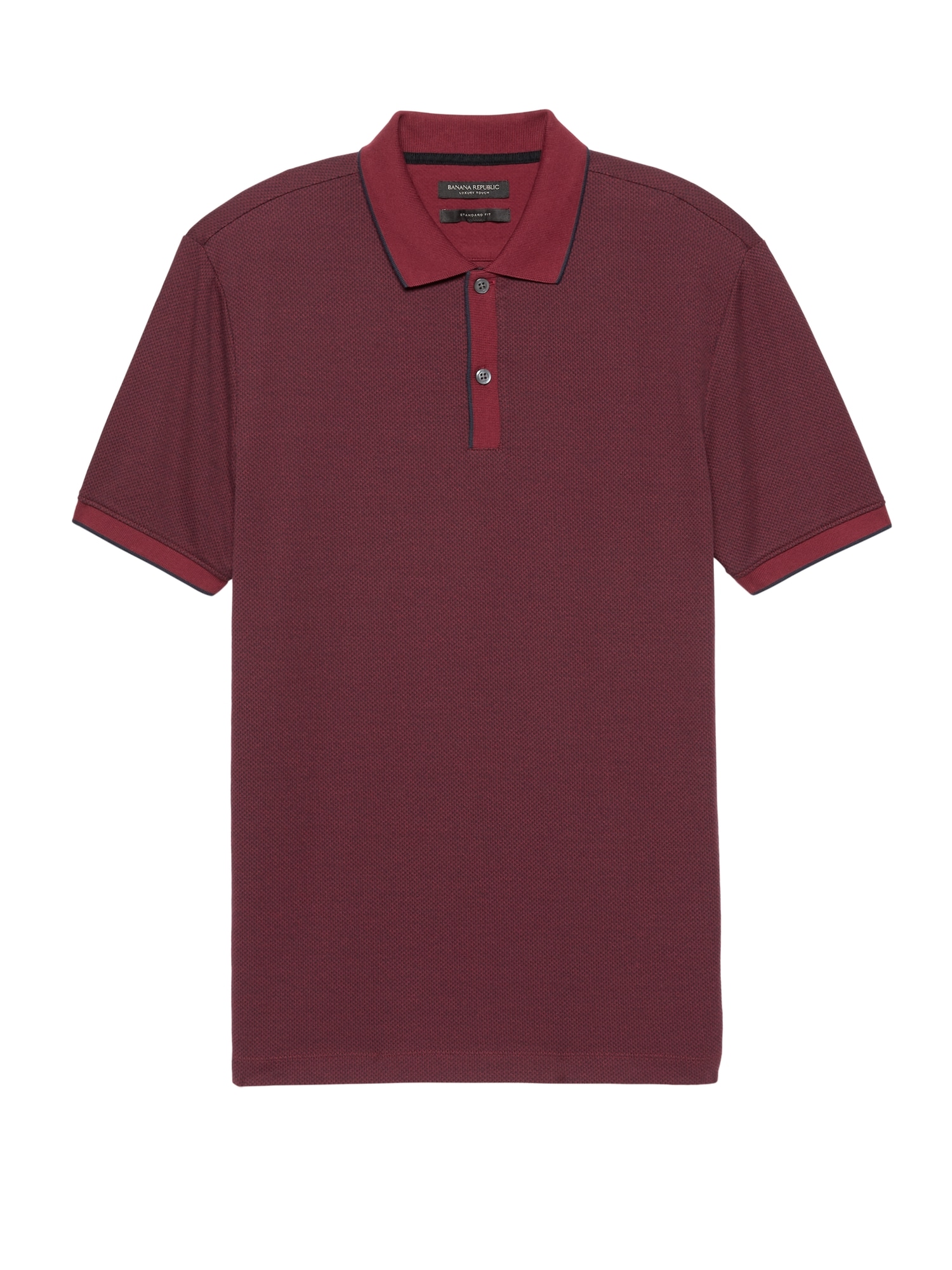 Luxury-Touch Jacquard Tipped Polo