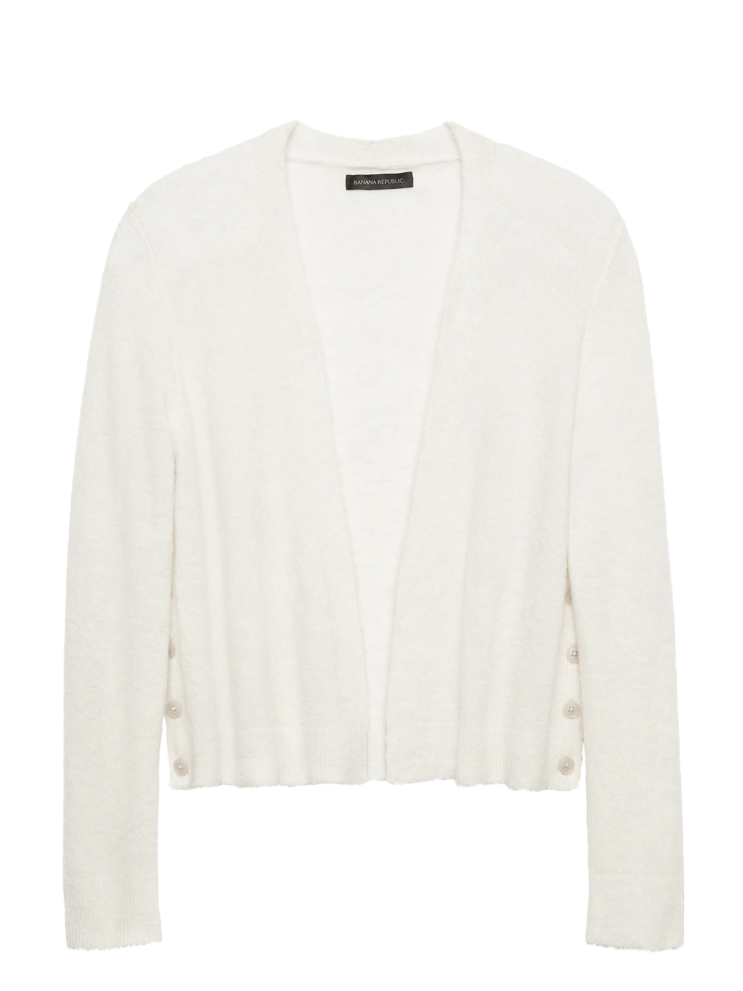 Aire Button-Side Cropped Cardigan Sweater