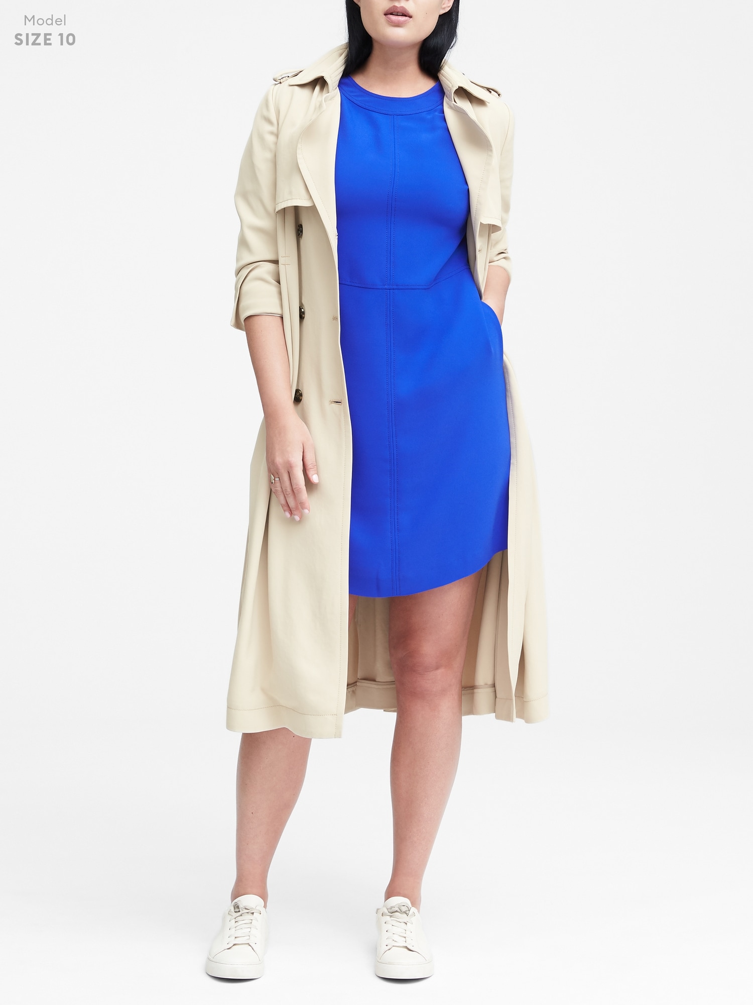 Paneled Fit-and-Flare Dress