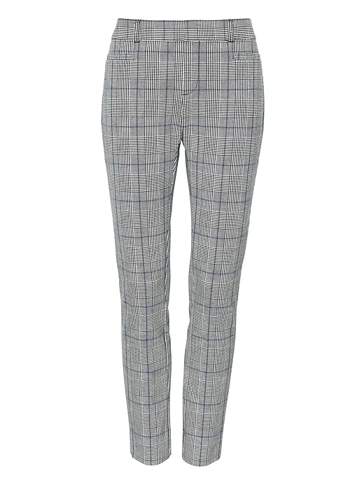 Banana Republic Women's Grey Multi Plaid Sloan Slim Ankle Pants size 10