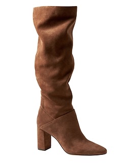 tall slouch boots with heel
