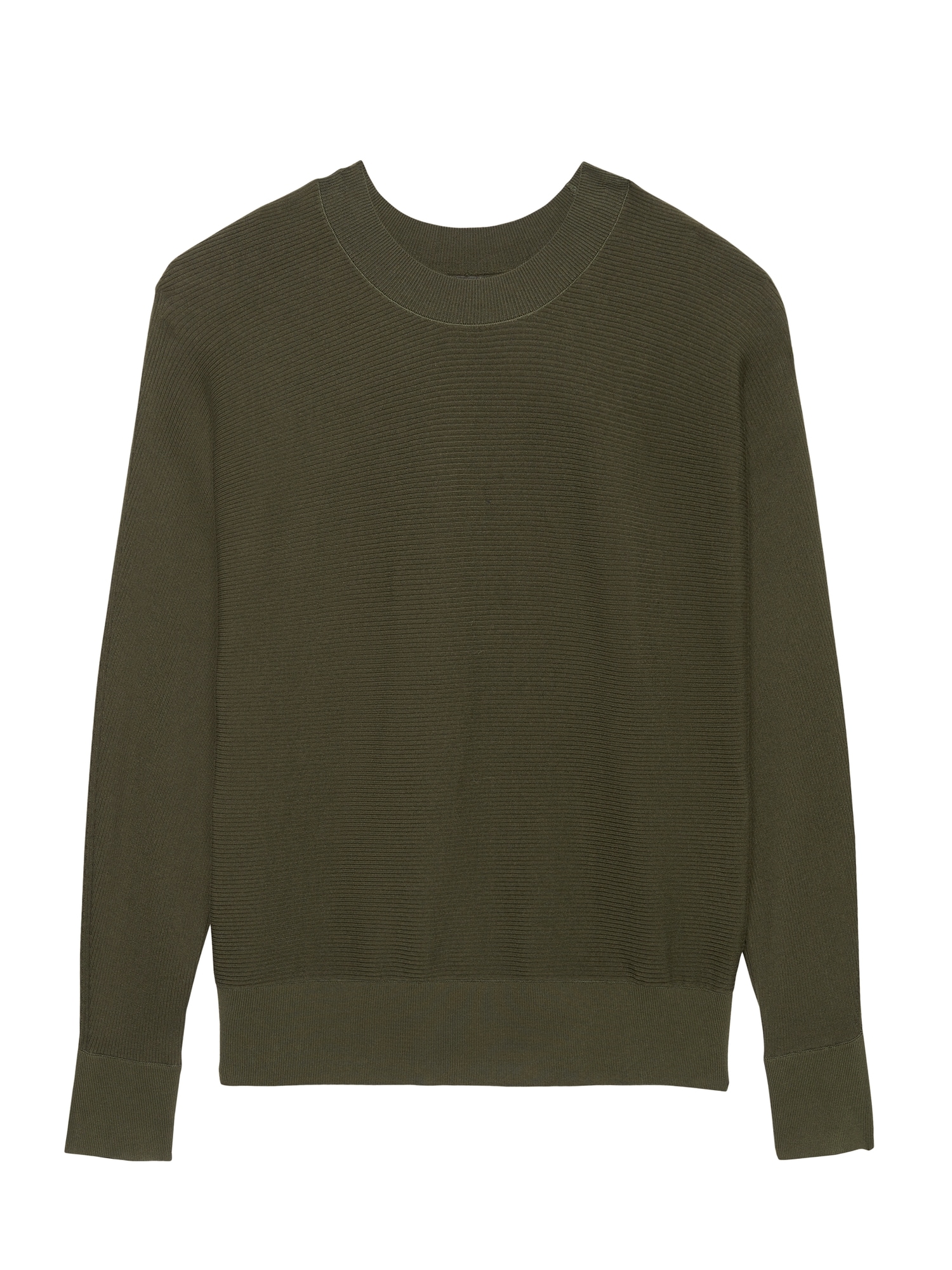 Stretch-Cotton Dolman-Sleeve Cropped Sweater