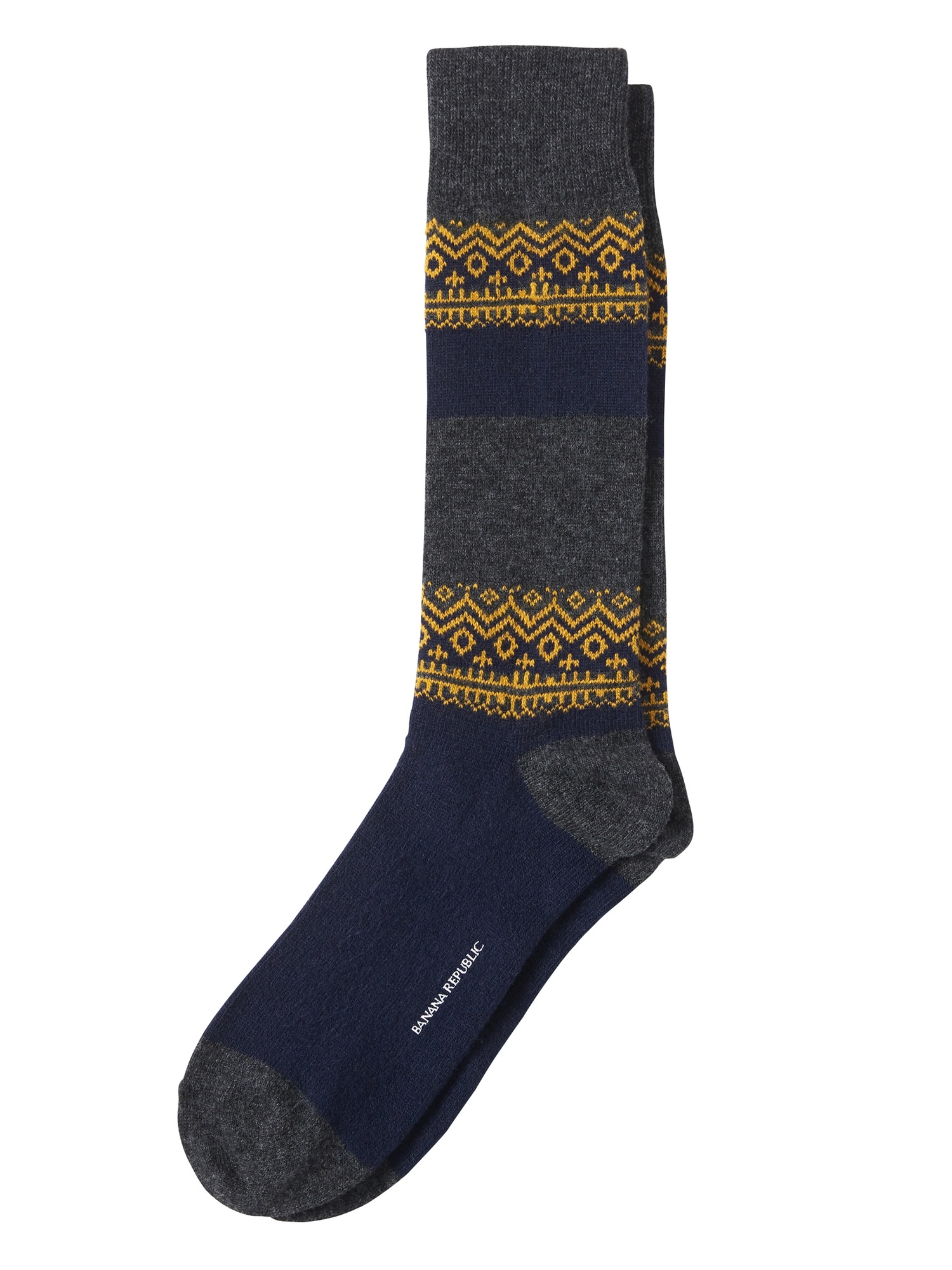 Andre Geo Stripe Wool-Blend Sock