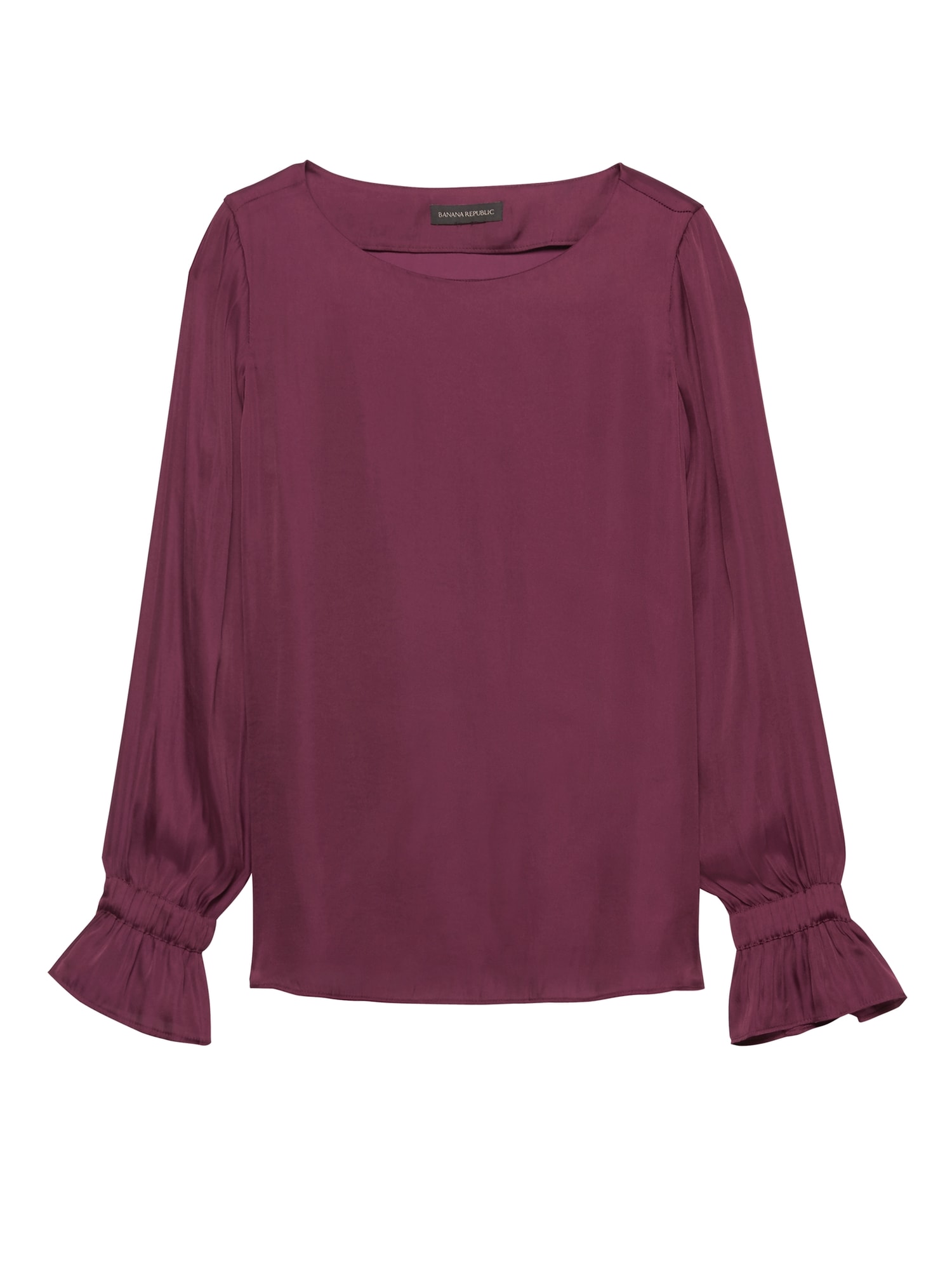 Solid Poet-Sleeve Top | Banana Republic