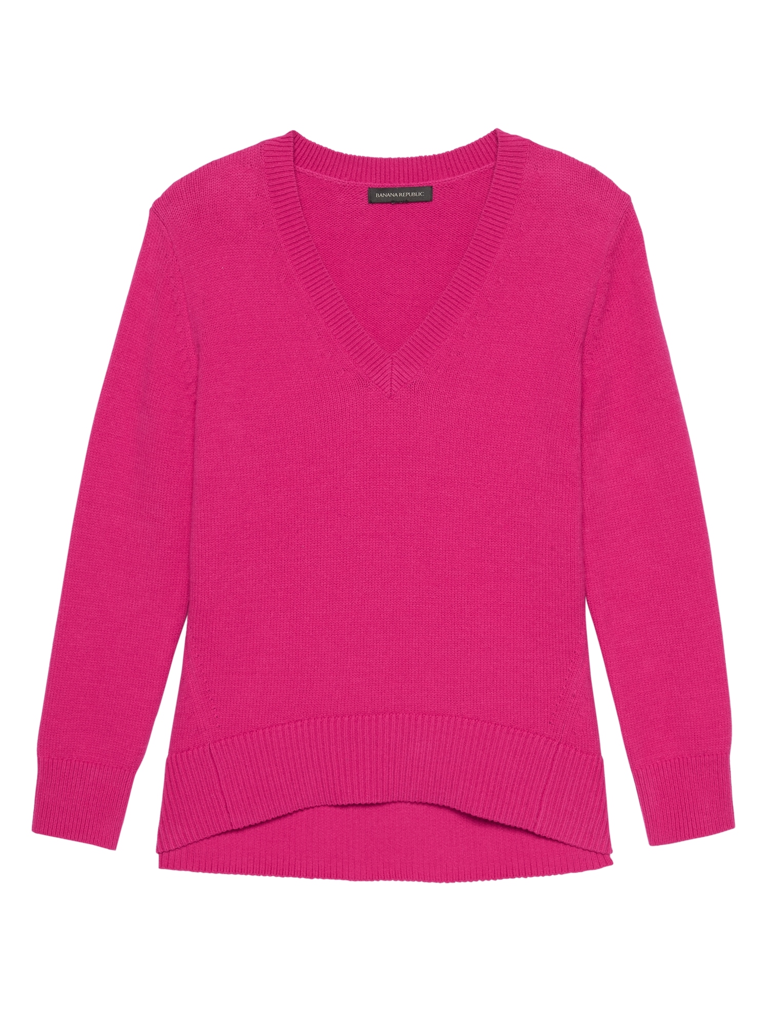 Petite Supersoft Cotton Blend Boyfriend V-Neck Sweater