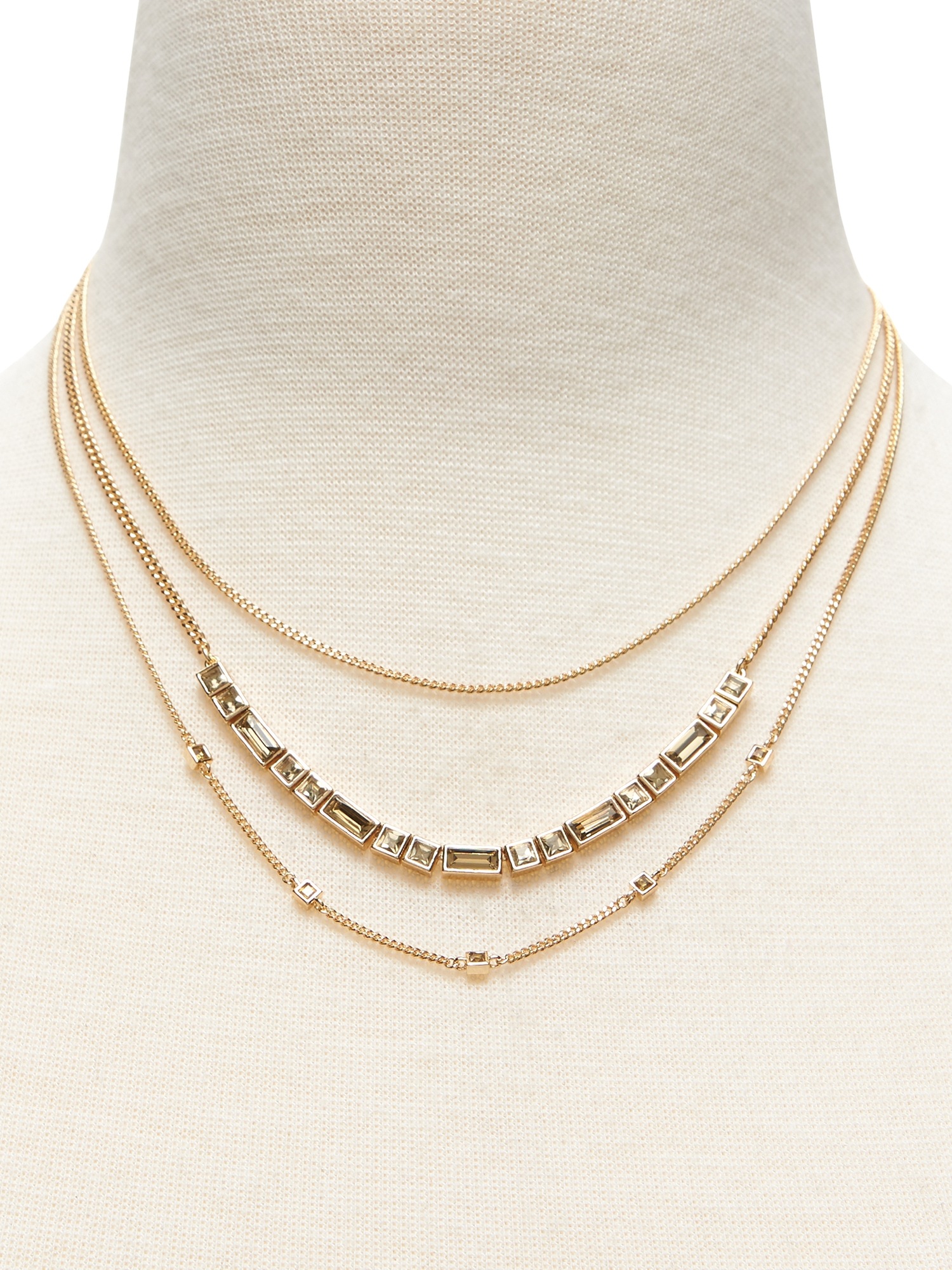 Delicate Baguette Multi-Strand Necklace