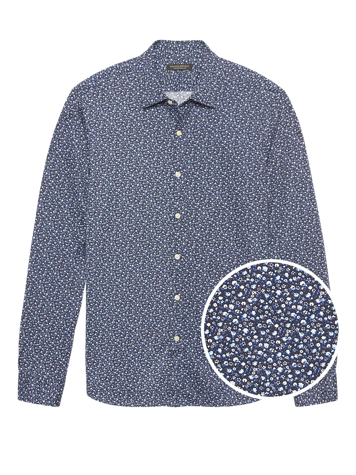 Grant Slim-Fit Floral Performance Knit Shirt