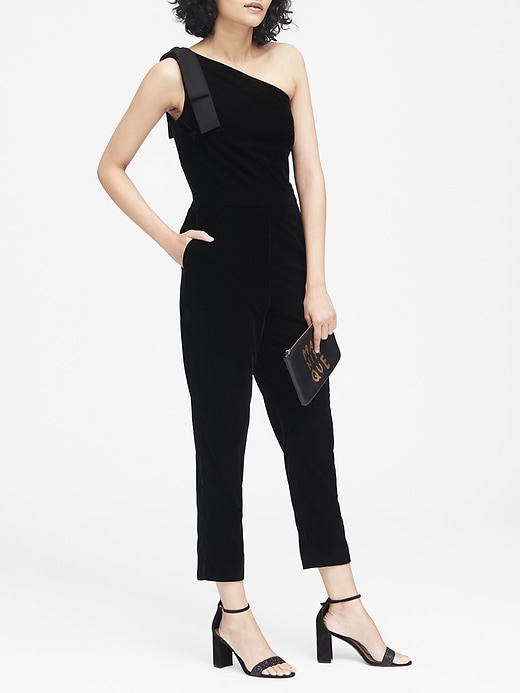 Velvet OneShoulder Jumpsuit Banana Republic