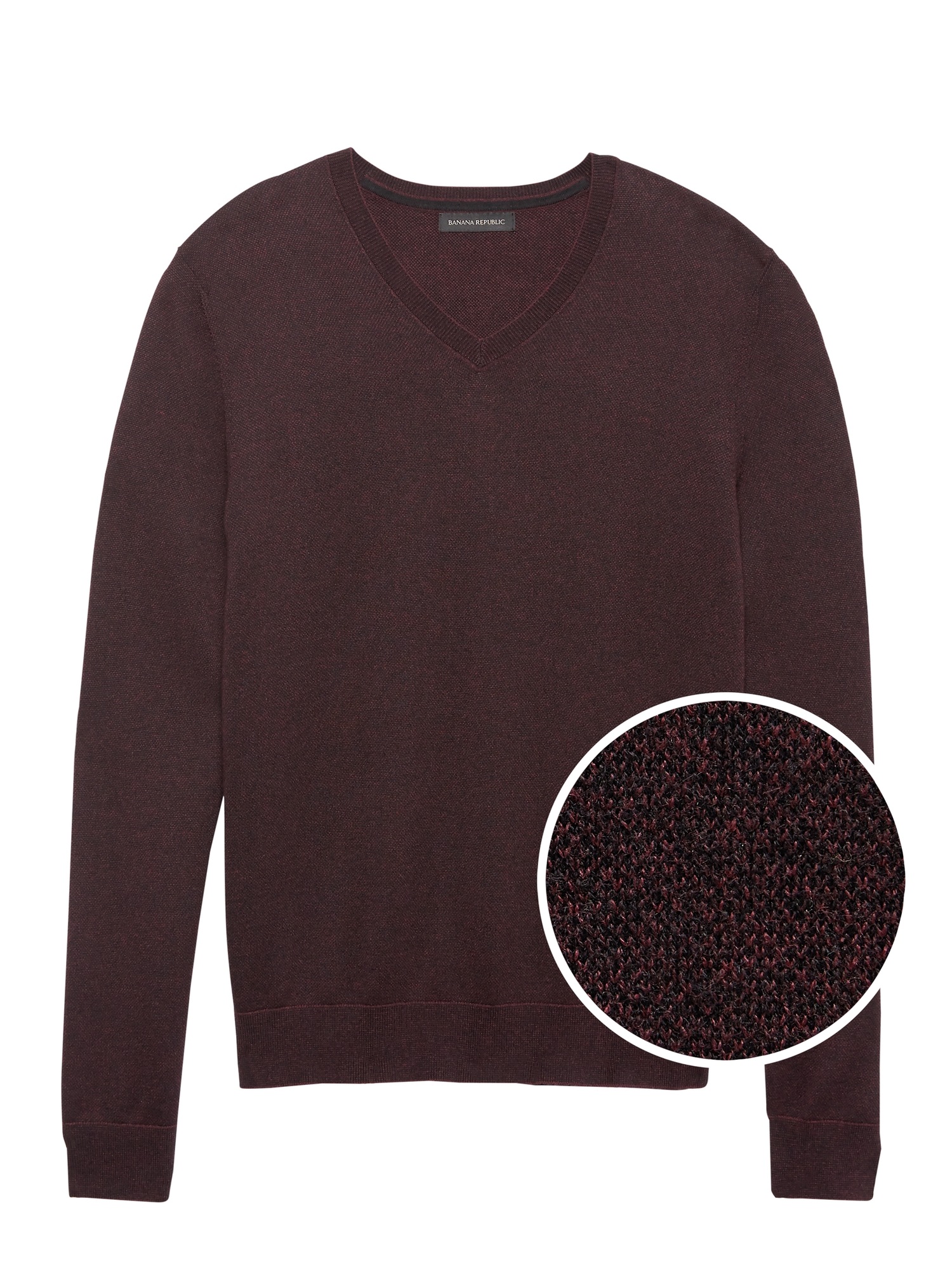Silk Cotton Cashmere V-Neck Birdseye Sweater