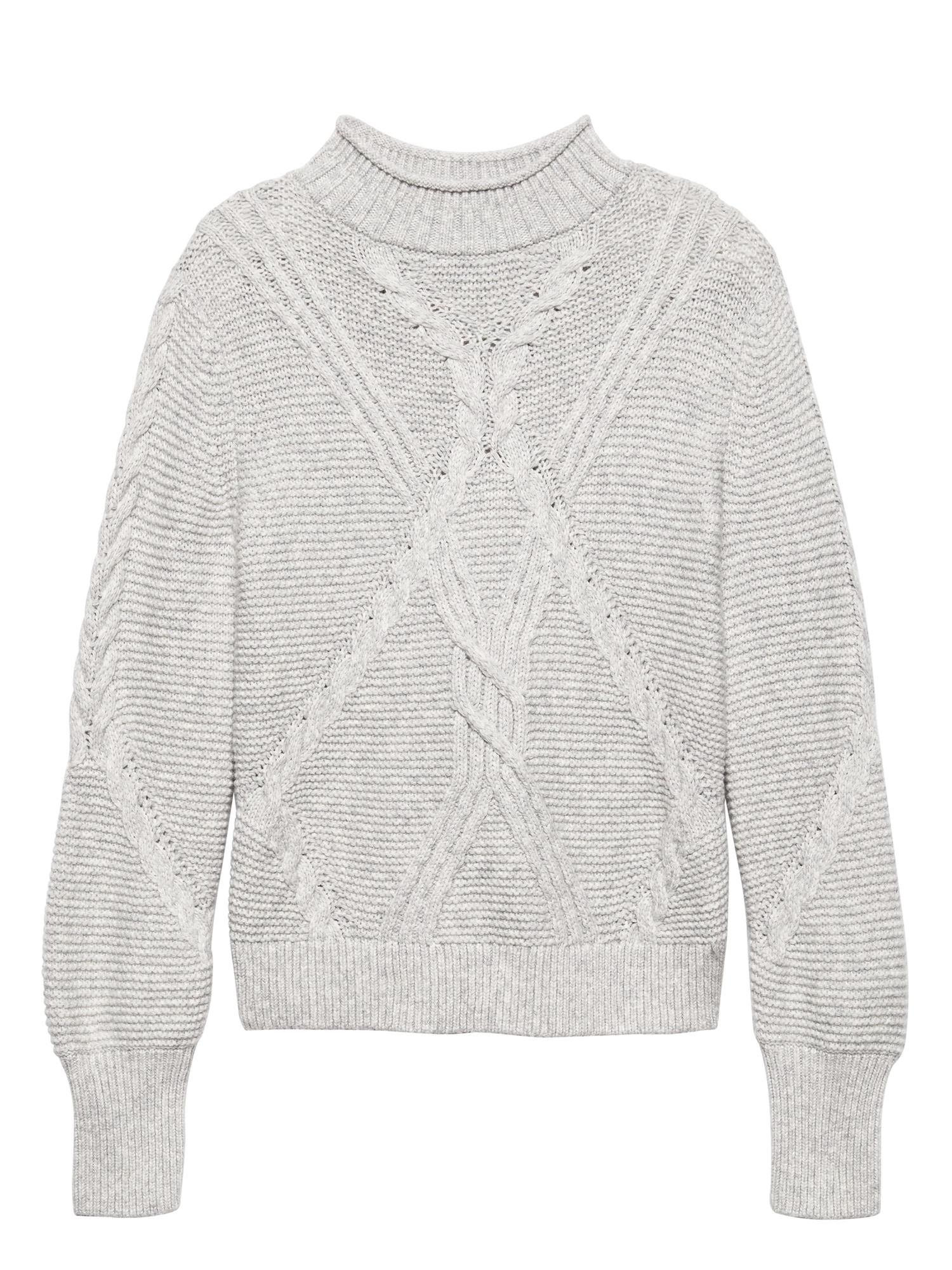 Chunky Cable-Knit Mock-Neck Sweater | Banana Republic