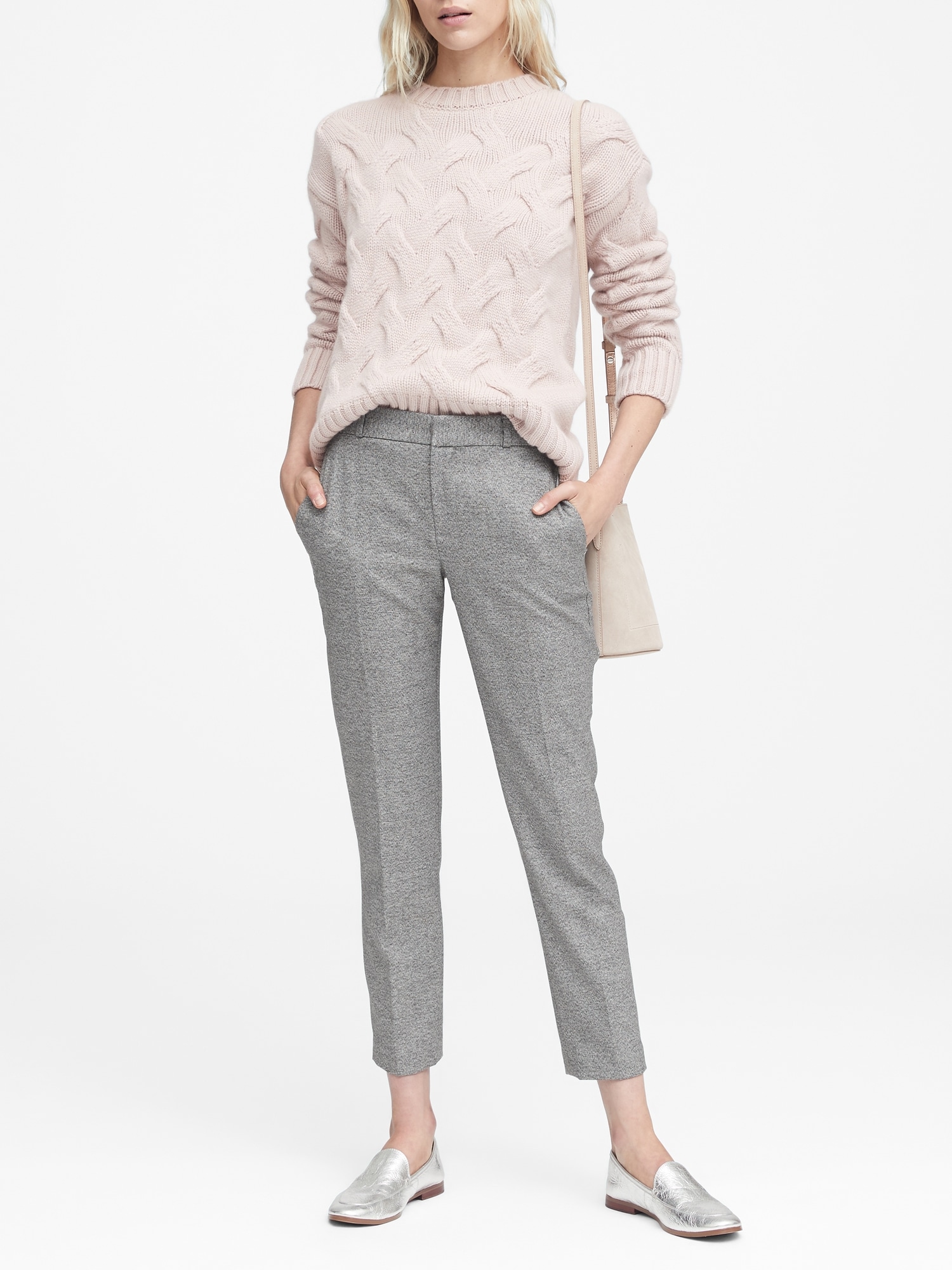 Avery Straight-Fit Texture Ankle Pant