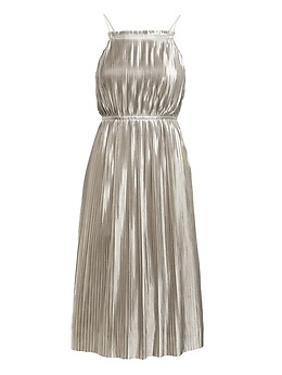 Banana republic metallic pleated shops dress