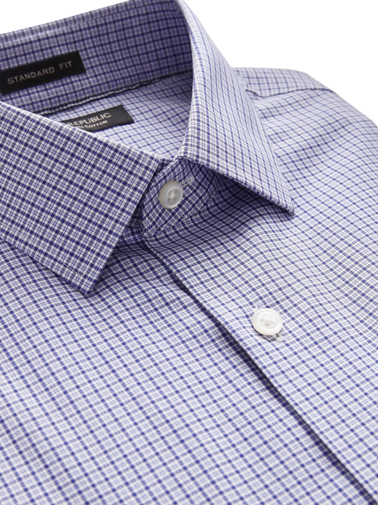 Camden Standard-Fit Non-Iron Tattersall Dress Shirt | Banana Republic