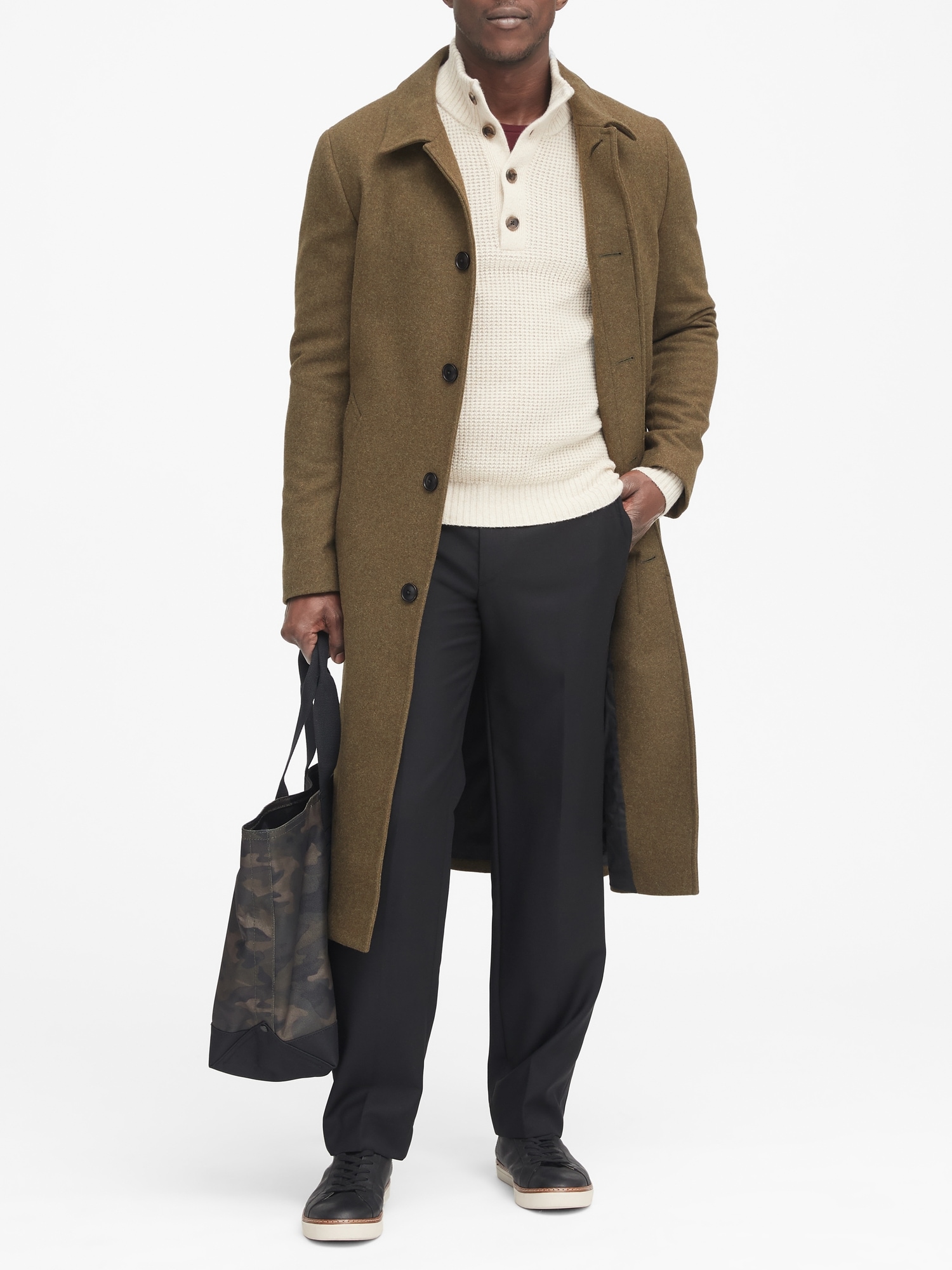 Men's Balmacaan Wool Coat