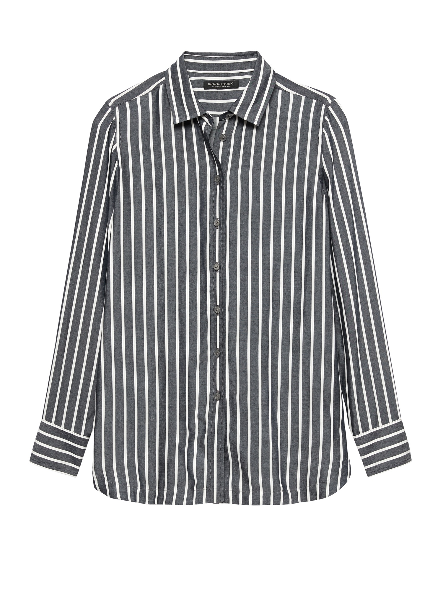 Petite Parker Tunic-Fit Wide Stripe Shirt