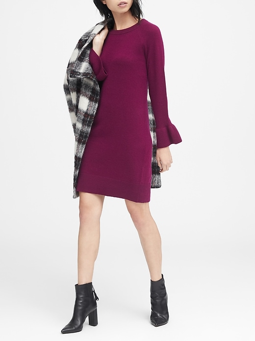 Ruffle Cuff Sweater Dress Banana Republic