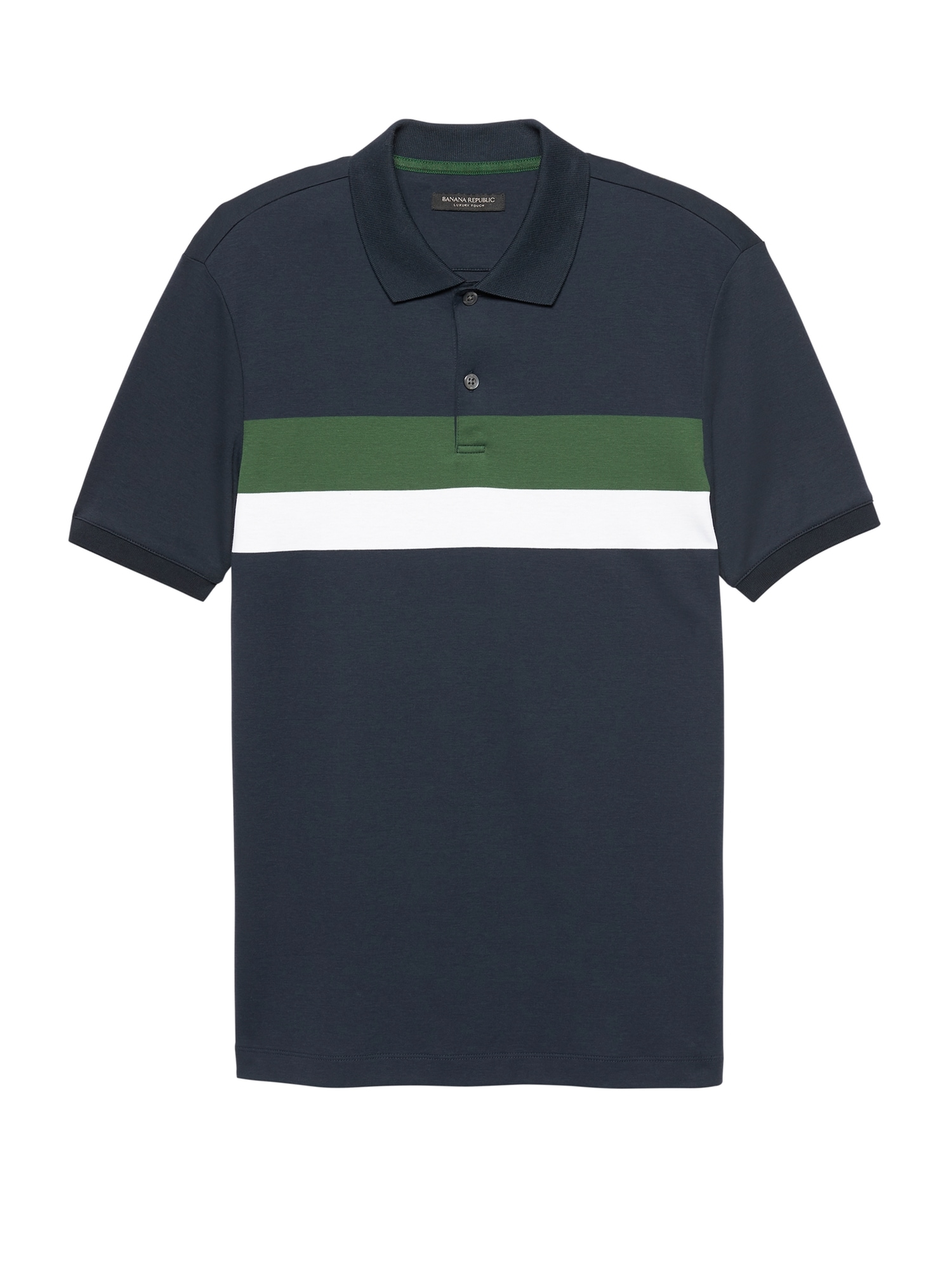 Luxury-Touch Chest Stripe Polo