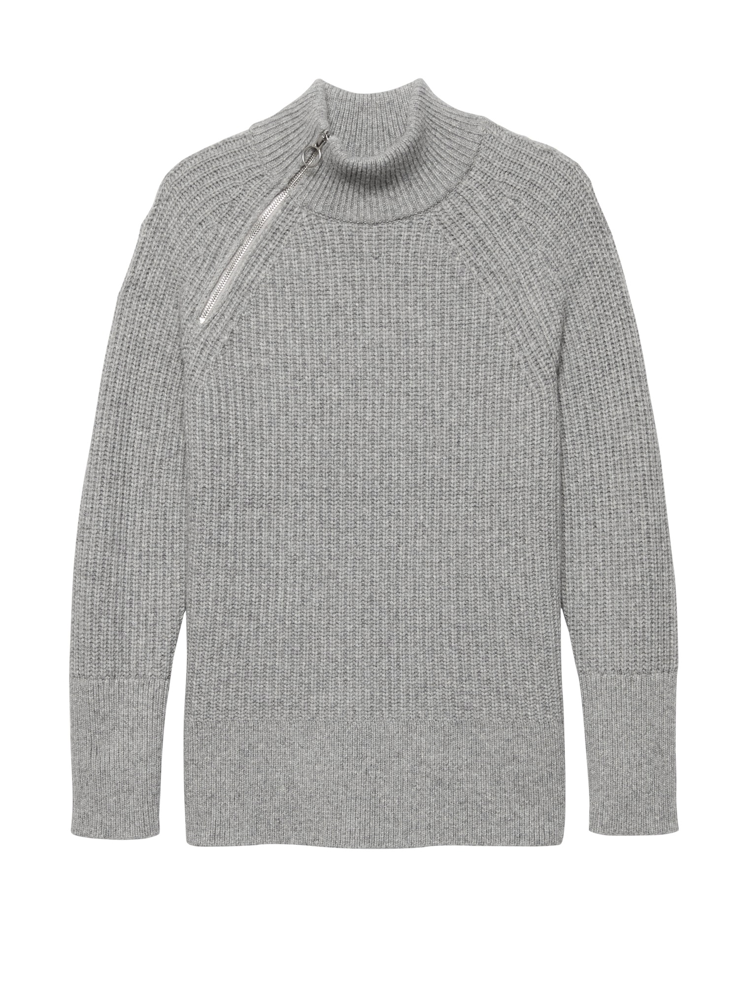 Side-Zip Mock-Neck Sweater