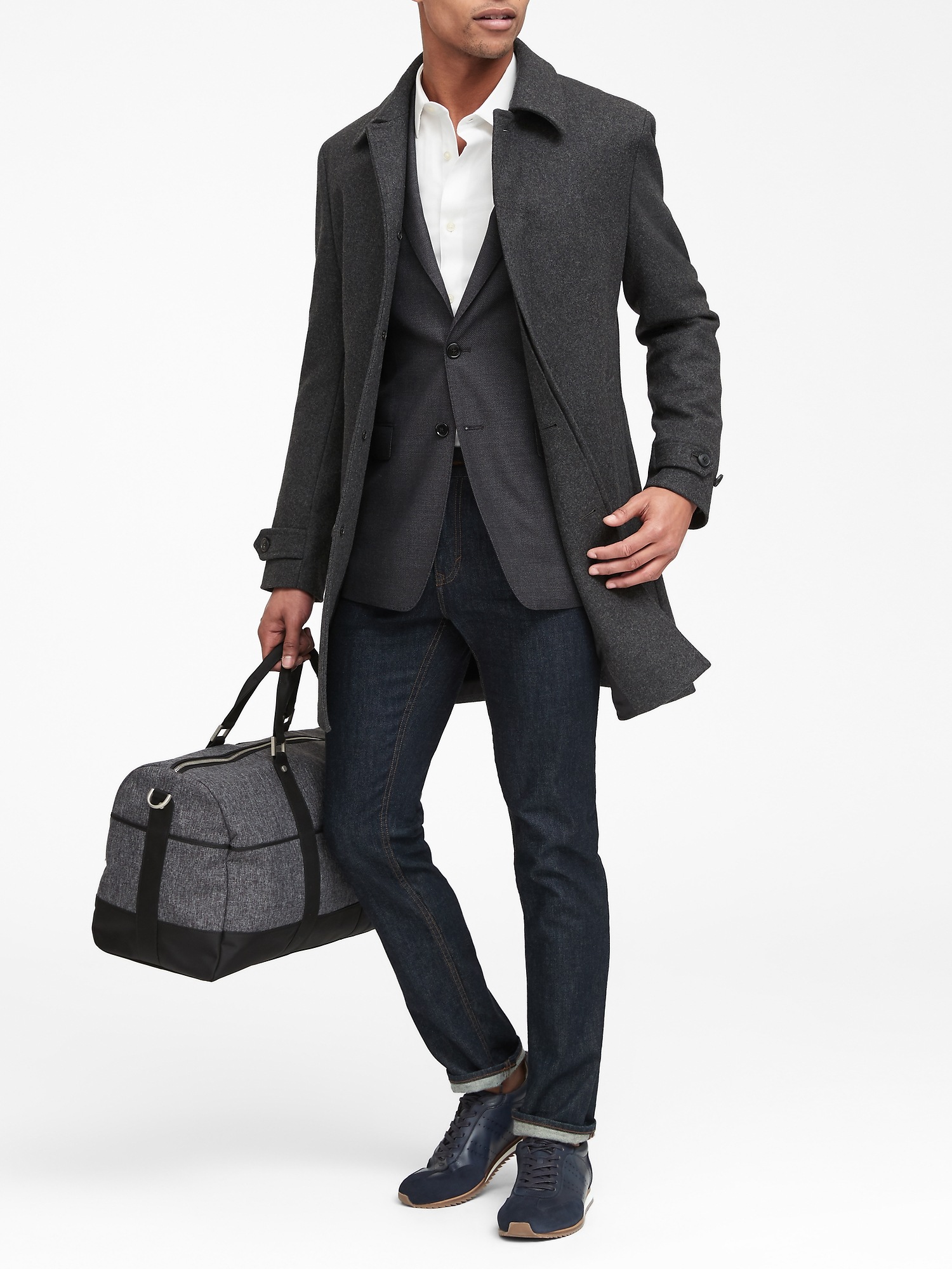 Slim Italian Wool Nailhead Suit Jacket Banana Republic