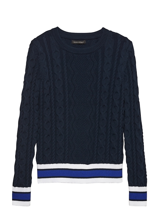 Varsity Cable Knit Sweater Banana Republic