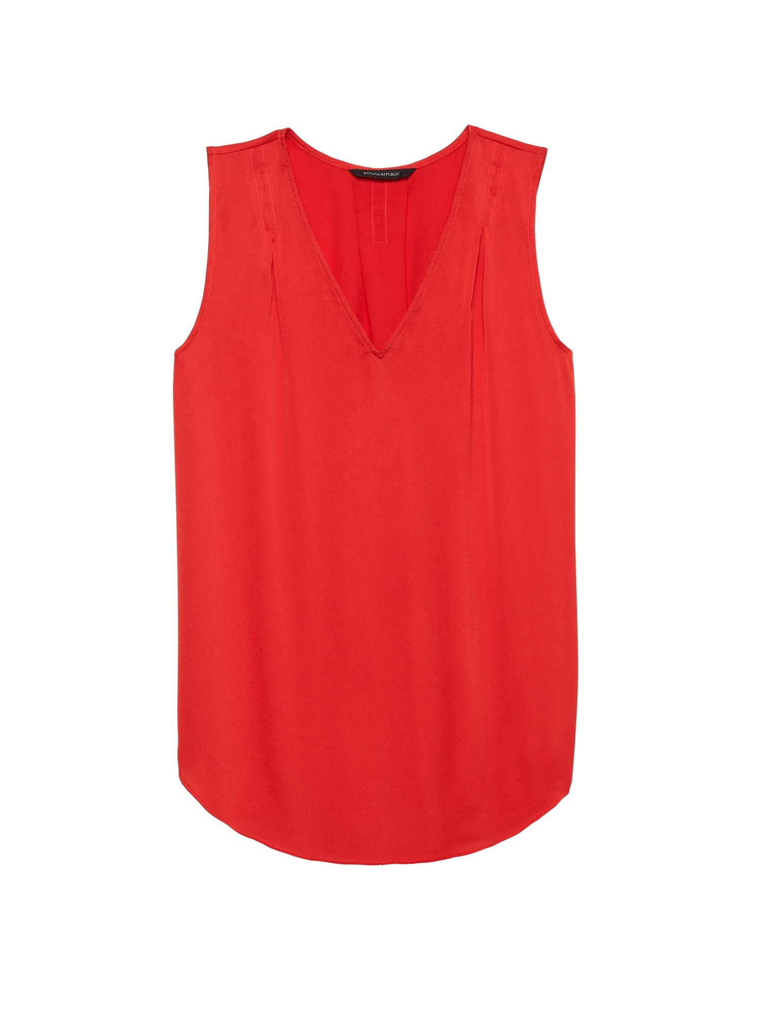 Red Pleated Drapey Tank