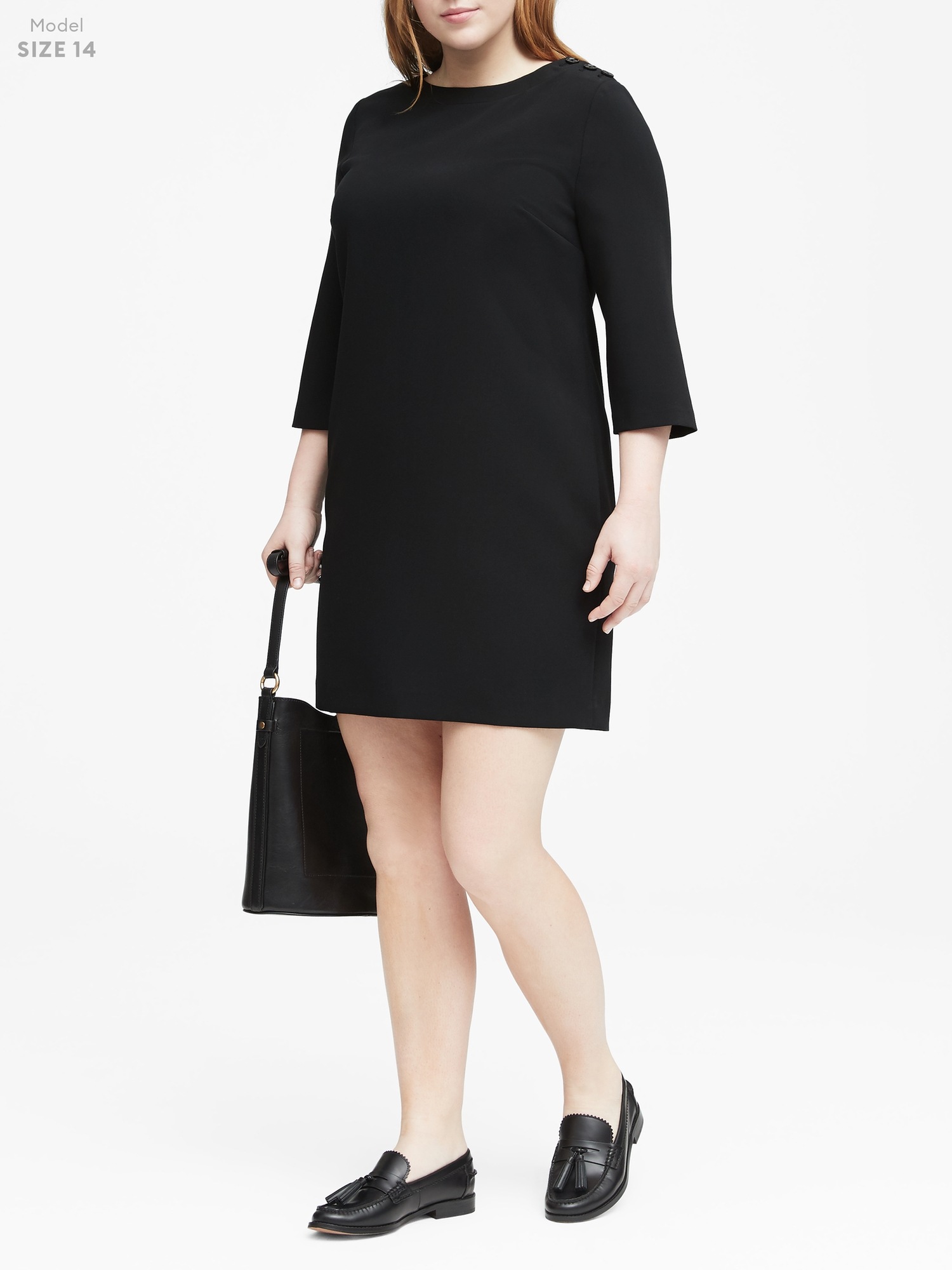 Sleeveless Jersey Shift Dress - Black, Botanic Blush