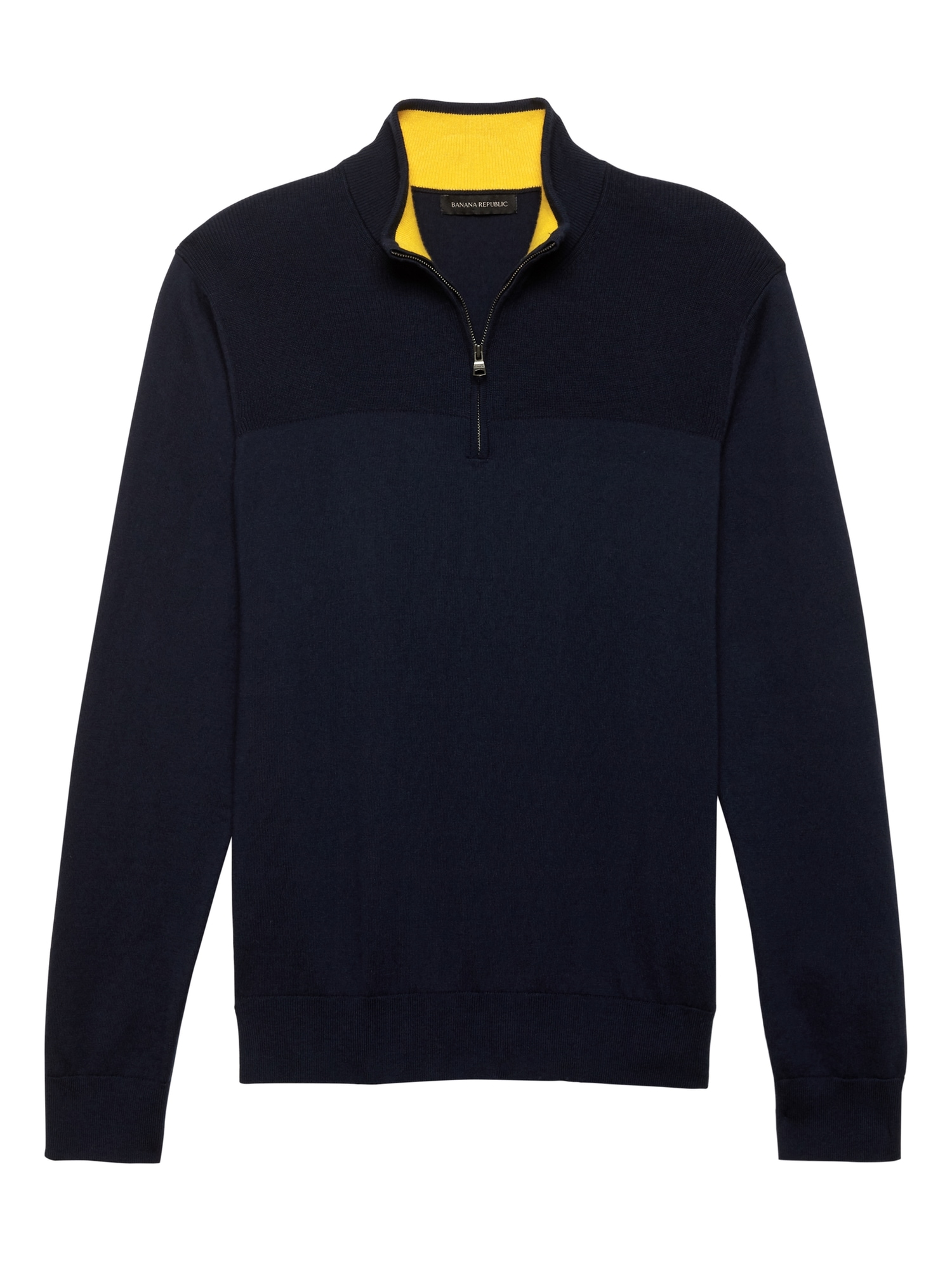 Cotton Cashmere Half-Zip Sweater | Banana Republic