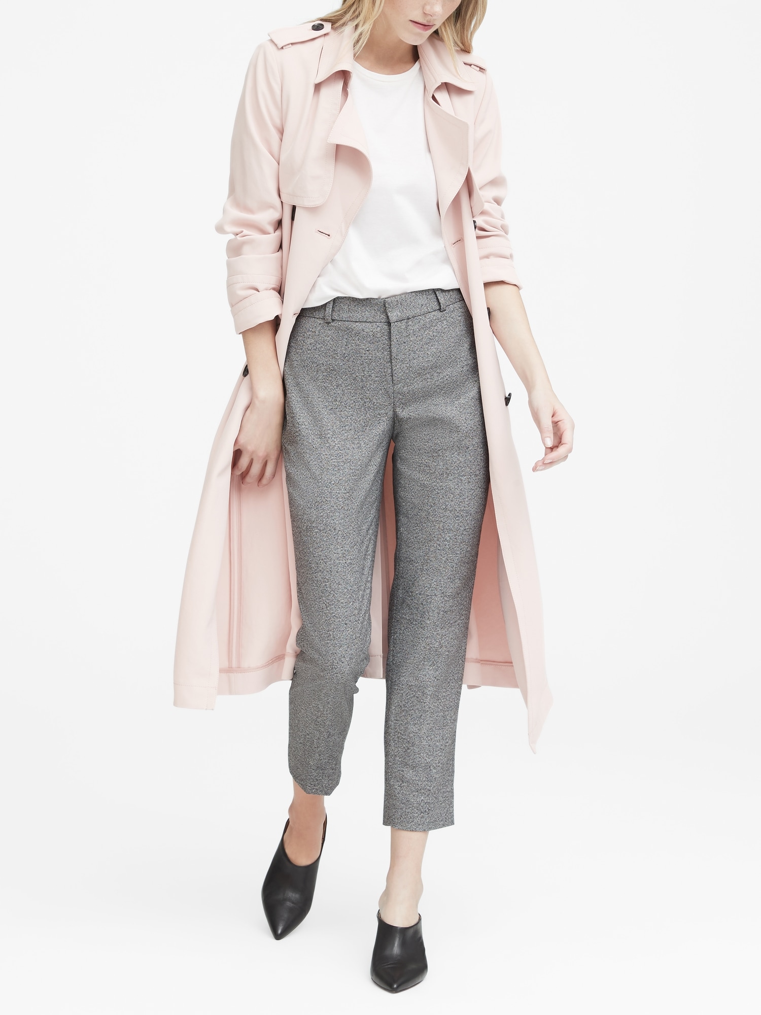 Avery Straight-Fit Heathered Ankle Pant