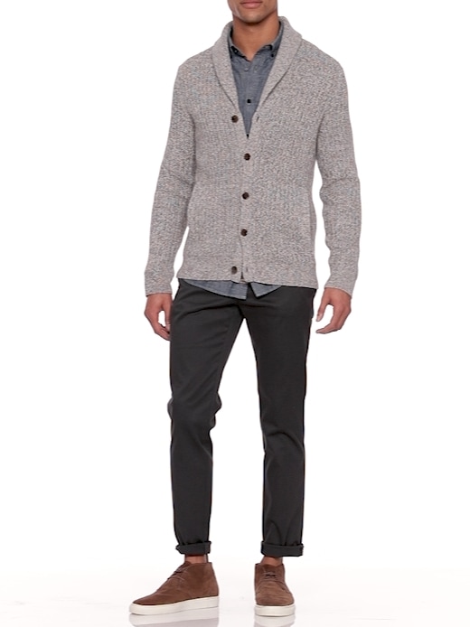 SUPIMA® Cotton Shawl-Collar Cardigan Sweater