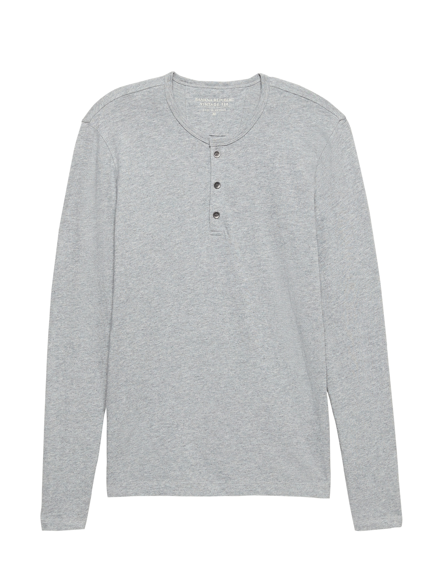 Vintage 100% Cotton Long-Sleeve Henley T-Shirt