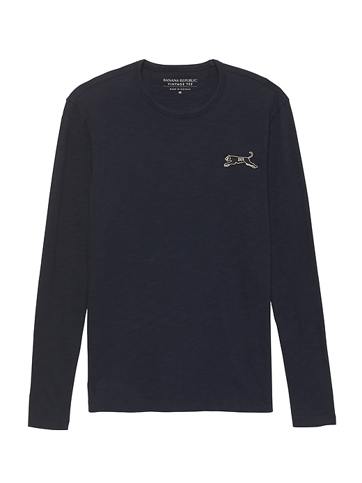 Vintage 100% Cotton Long-Sleeve Patch T-Shirt | Banana Republic