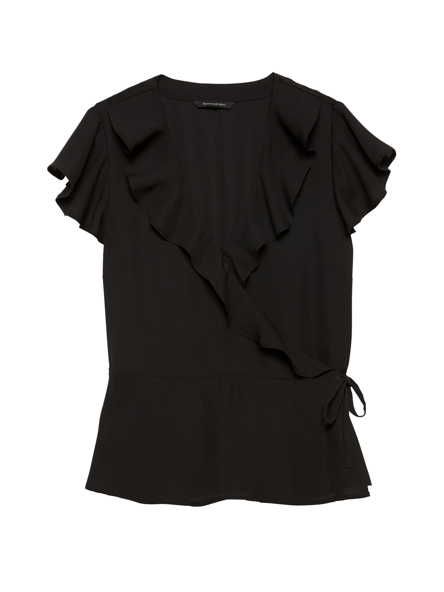 Solid Ruffle-Wrap Top