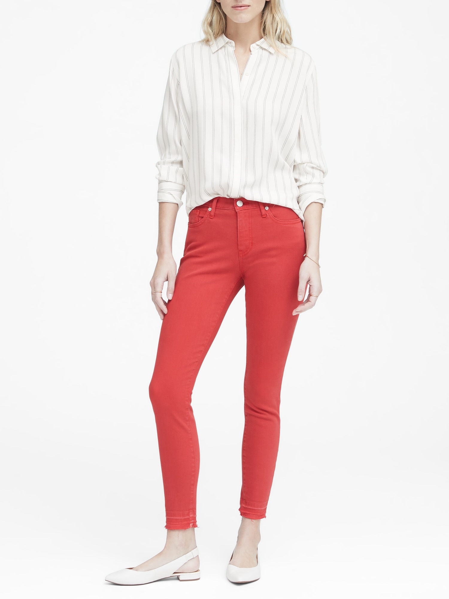 Mid-Rise Skinny Ankle Jean With Release Hem