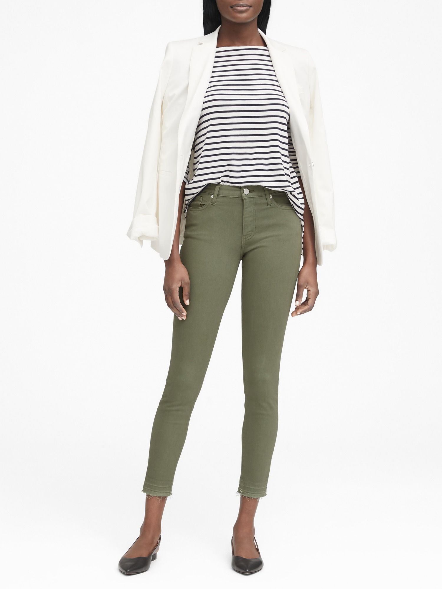 Mid-Rise Skinny Ankle Jean With Release Hem | Banana Republic