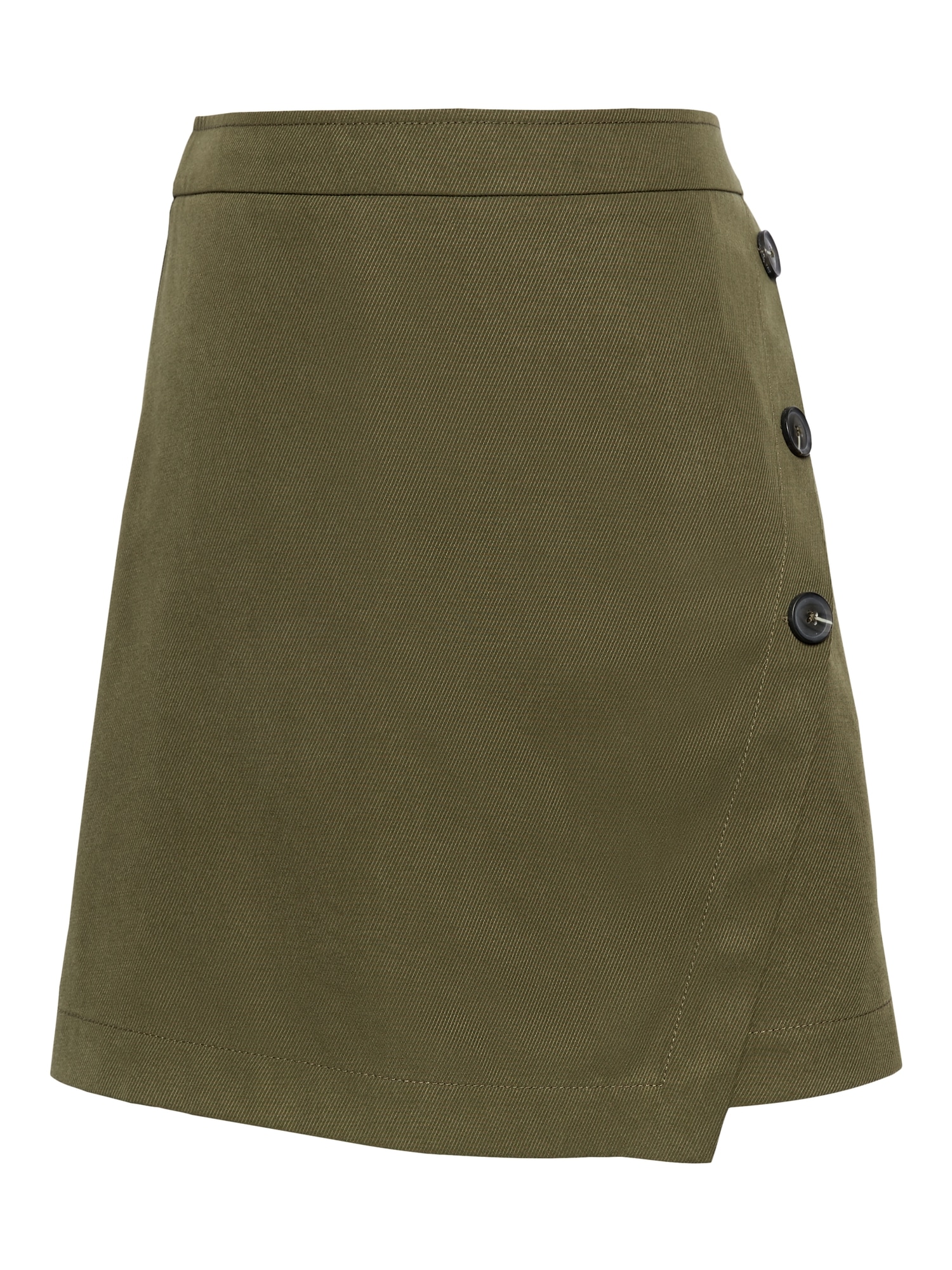 Soft Wrap-Front Mini Skirt