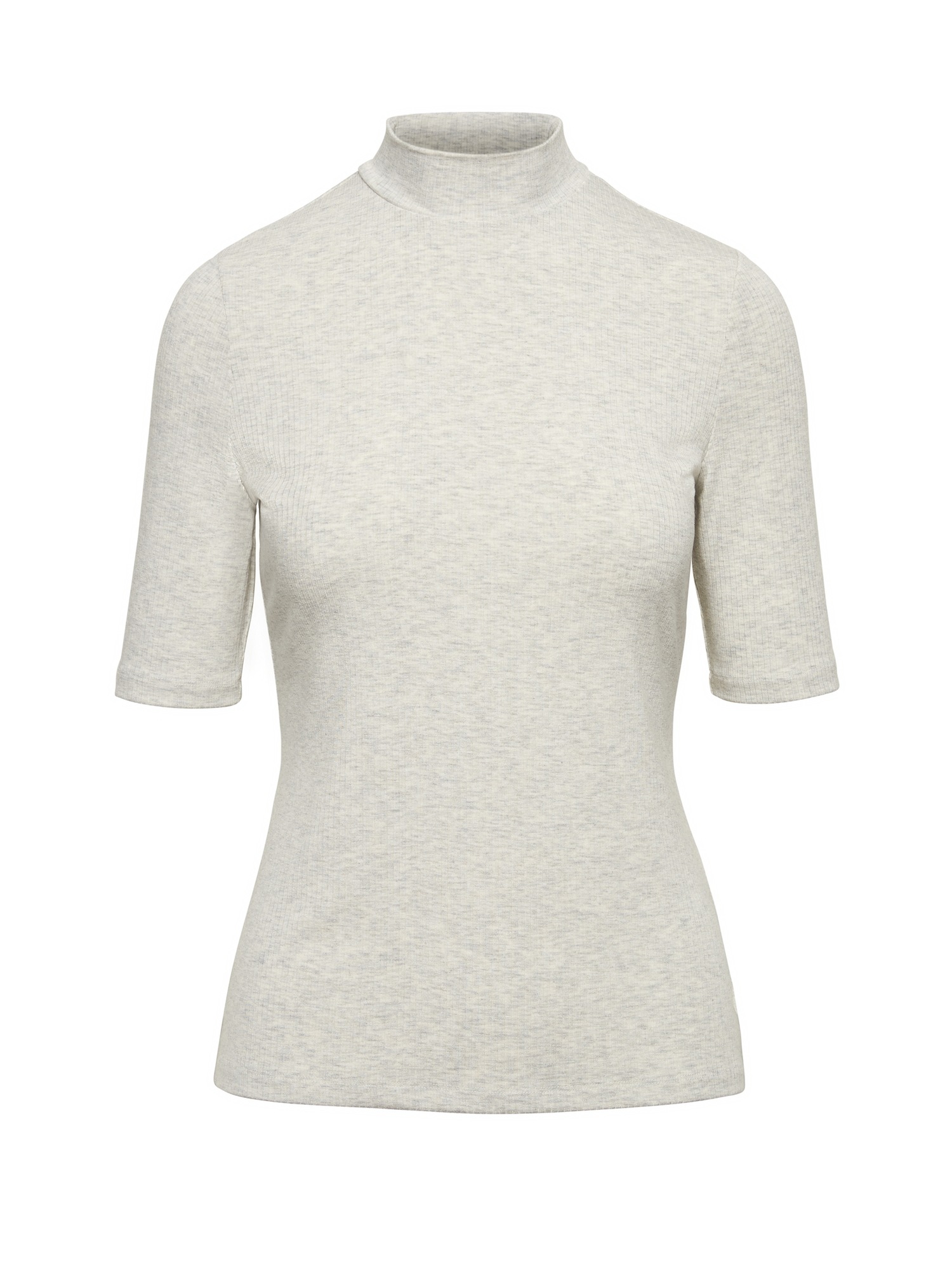 Fitted Mock-Neck T-Shirt
