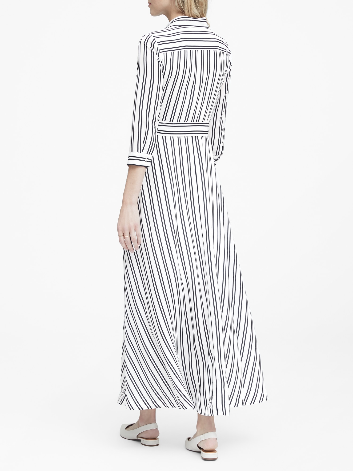 Stripe Maxi Shirt Dress