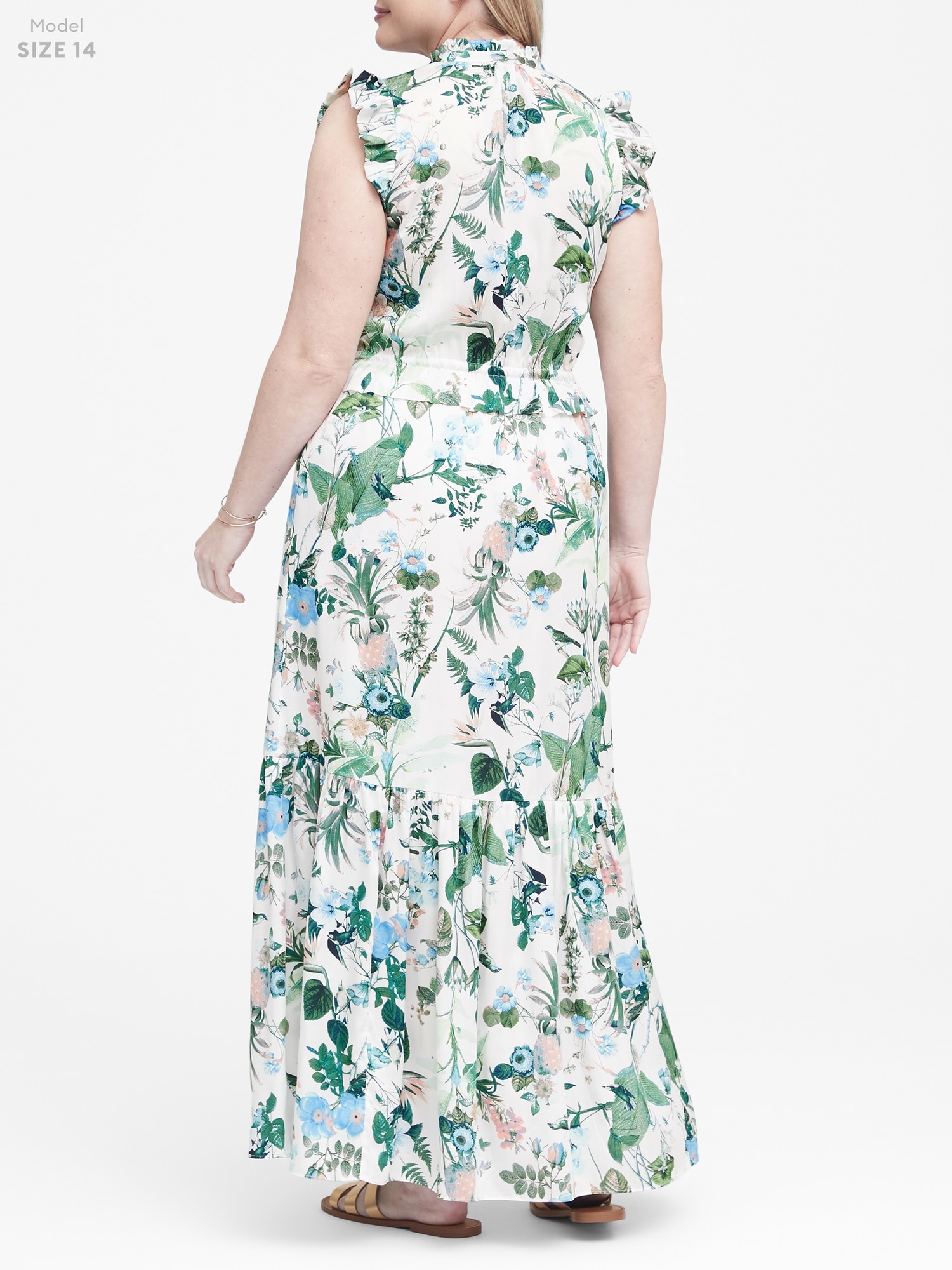 Botanical Print Maxi Dress