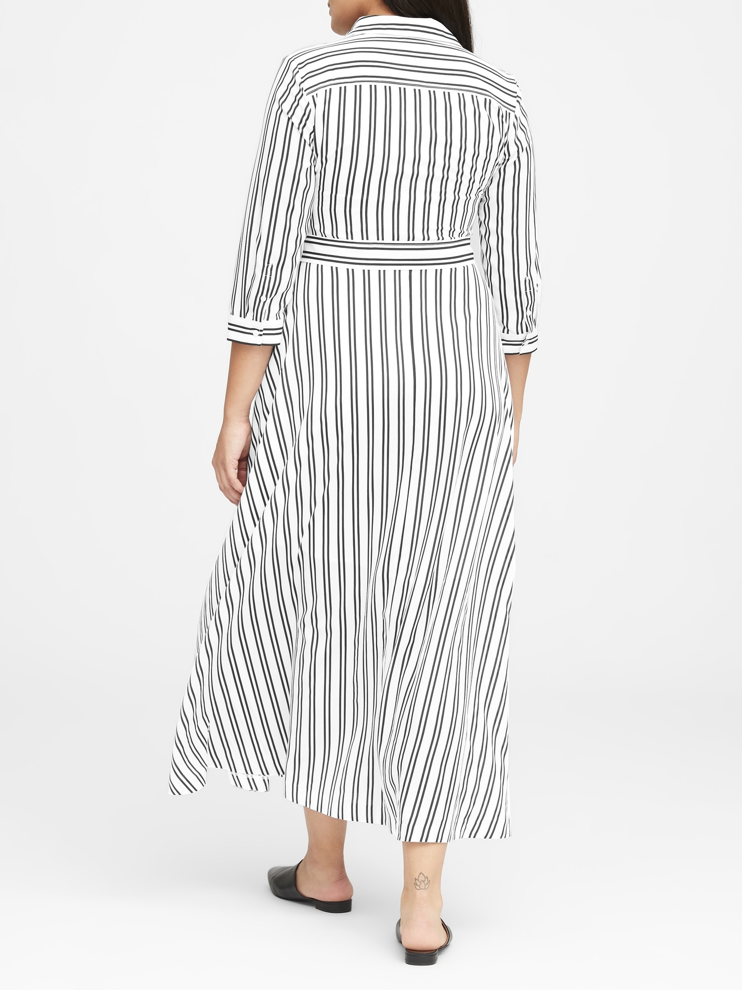 Stripe Maxi Shirt Dress