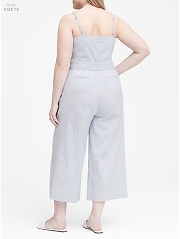 Cropped Linen-Cotton Jumpsuit