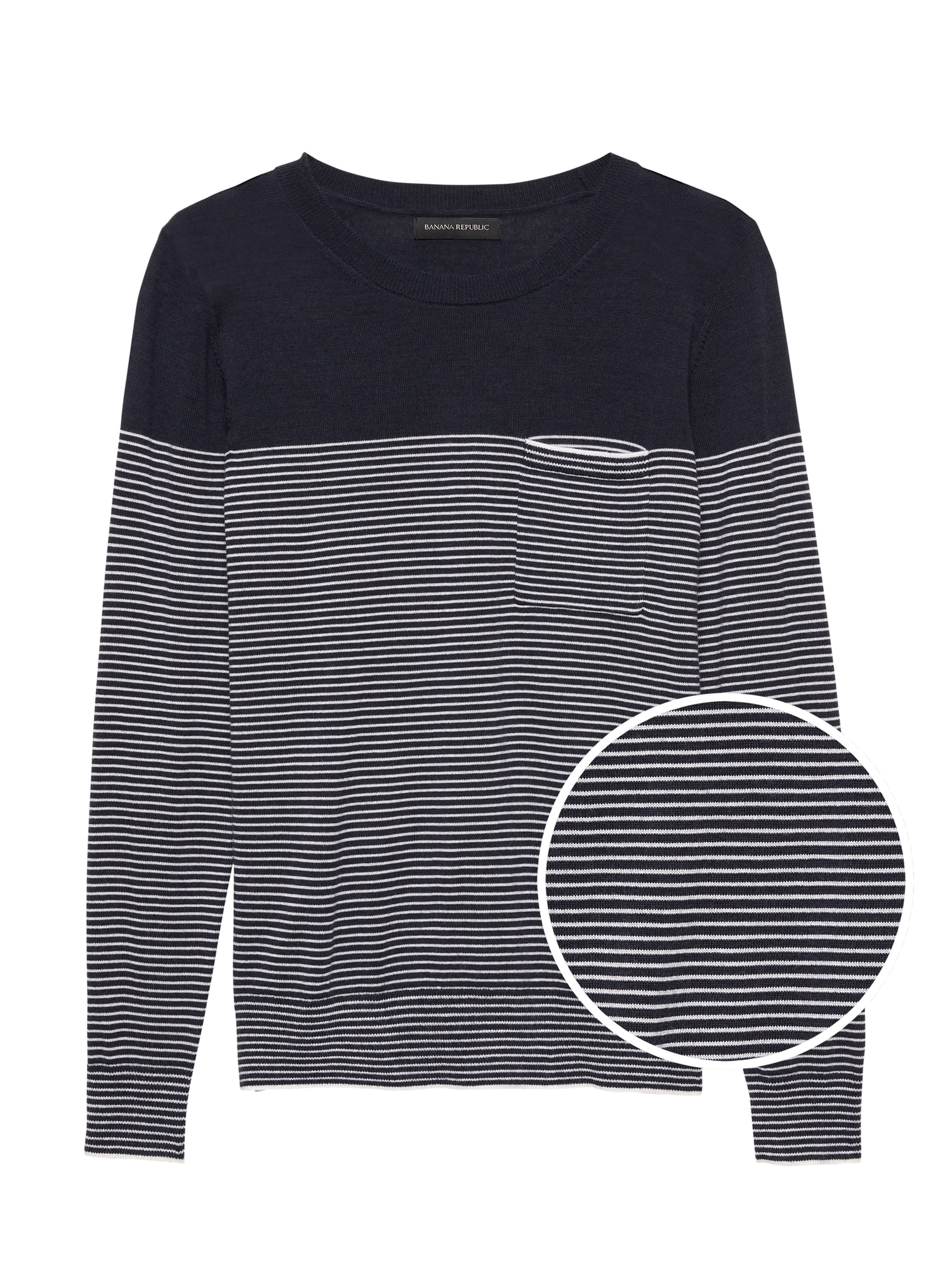 Washable Merino Stripe Pocket Sweater