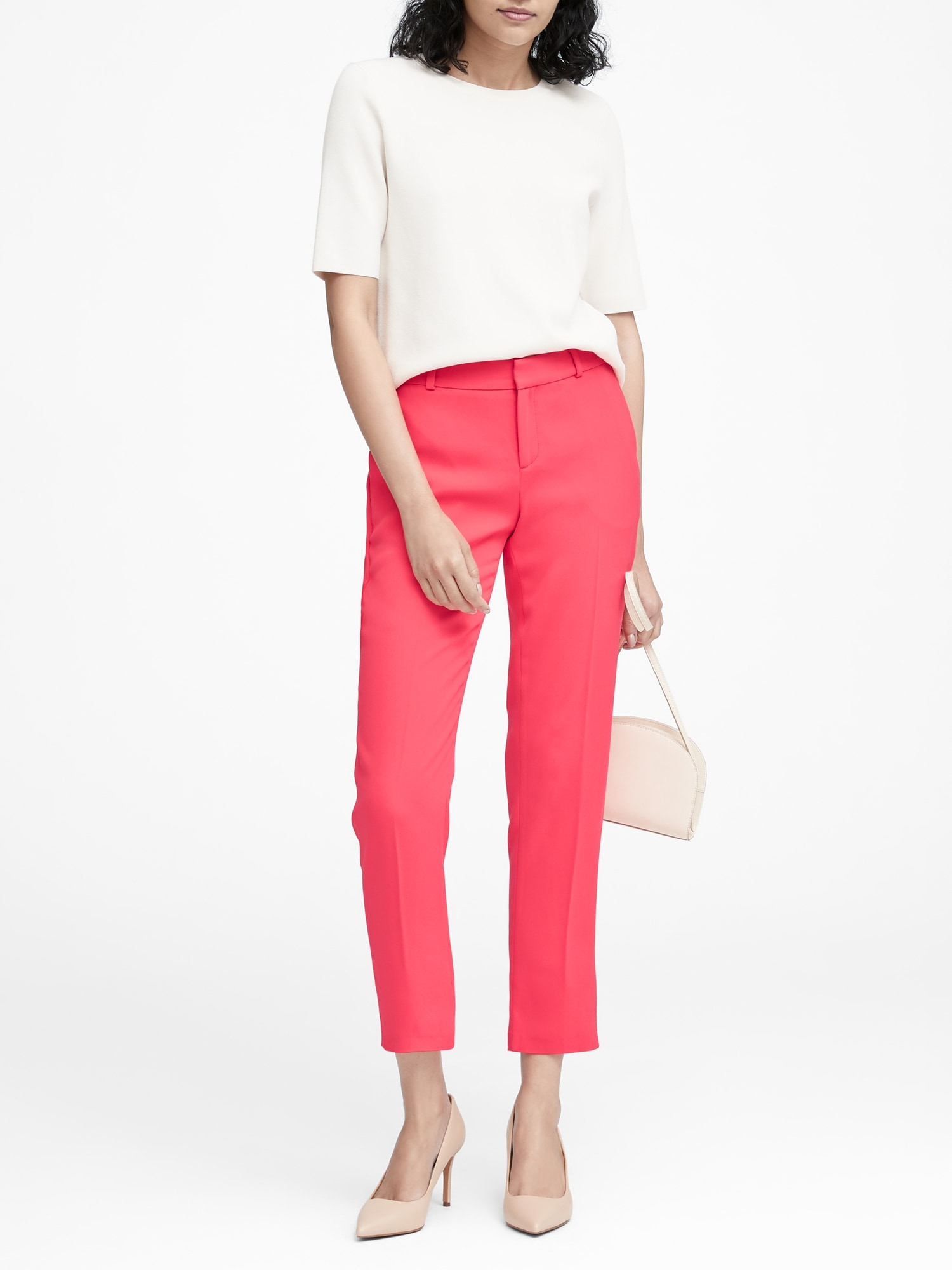 Avery Straight-Fit Solid Ankle Pant