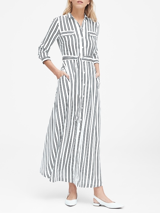 Banana republic striped shirt dress hotsell