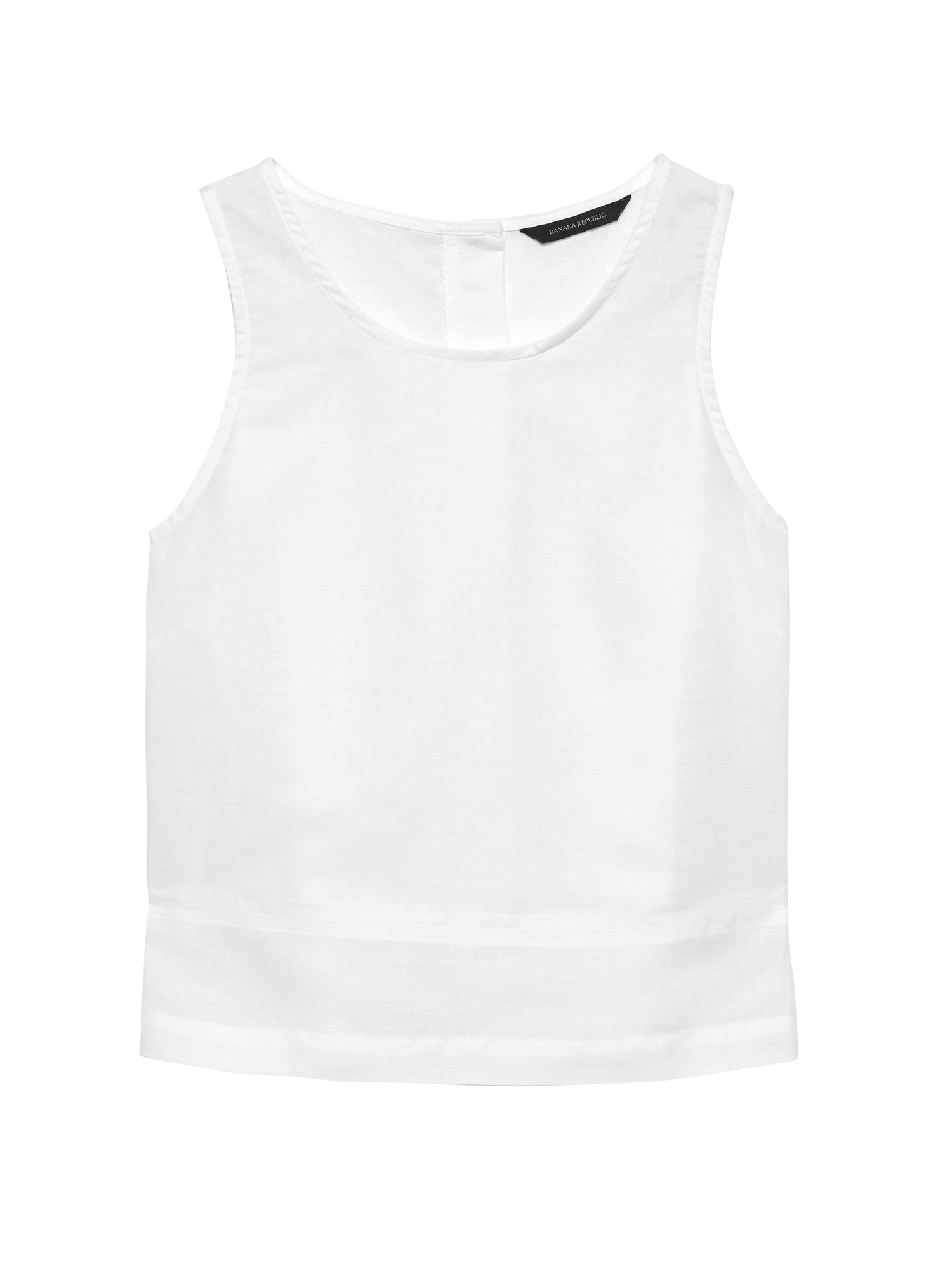 Linen-Cotton Button-Back Tank | Banana Republic