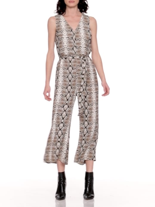 Snake print cheap wide leg jumpsuit