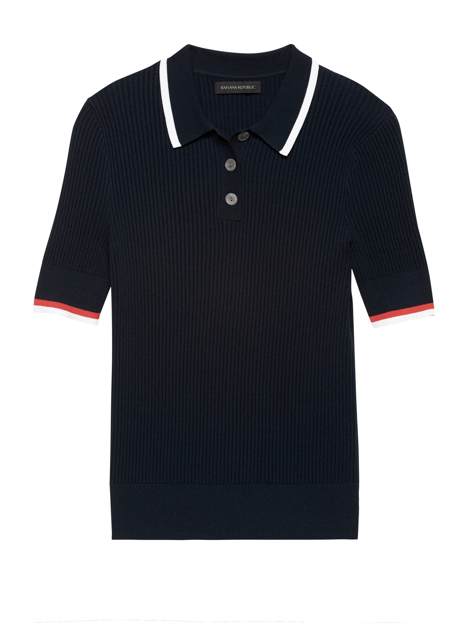 Ribbed Sweater Polo
