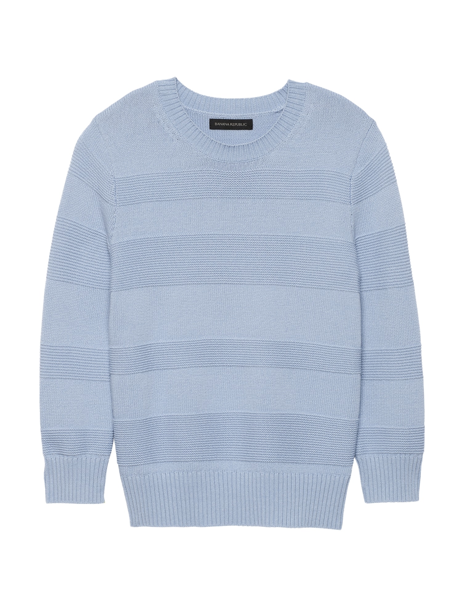 Petite Cotton-Blend Textured Stripe Sweater