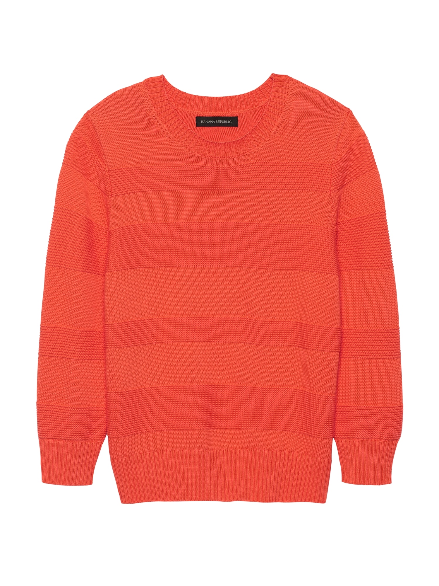 Cotton-Blend Textured Stripe Sweater